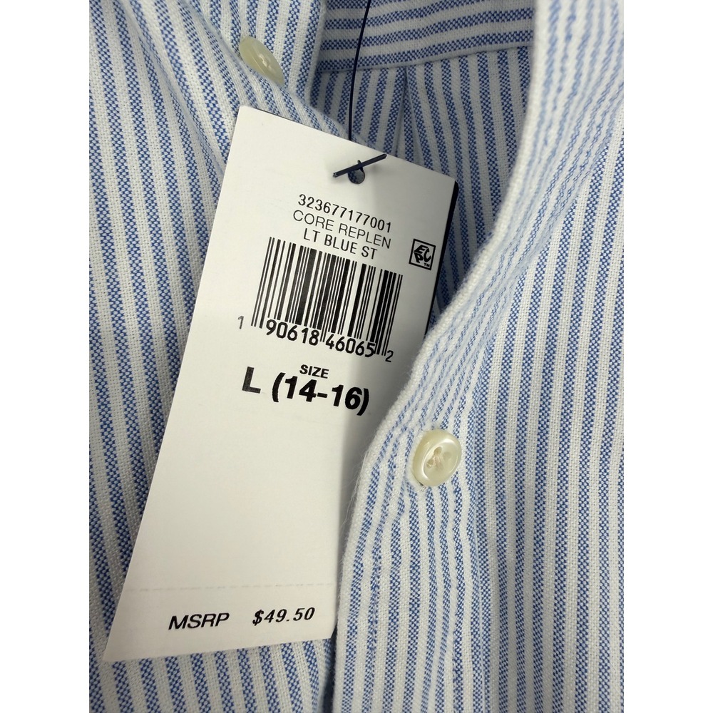Ralph Lauren Boys Button Down Shirt Large Striped Oxford Preppy Classic - Picture 6 of 13